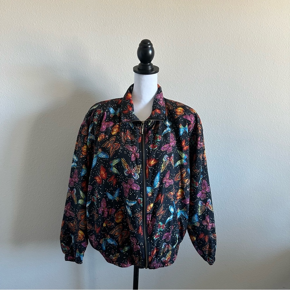 EVR vintage women’s butterfly windbreaker jacket - Picture 8 of 13